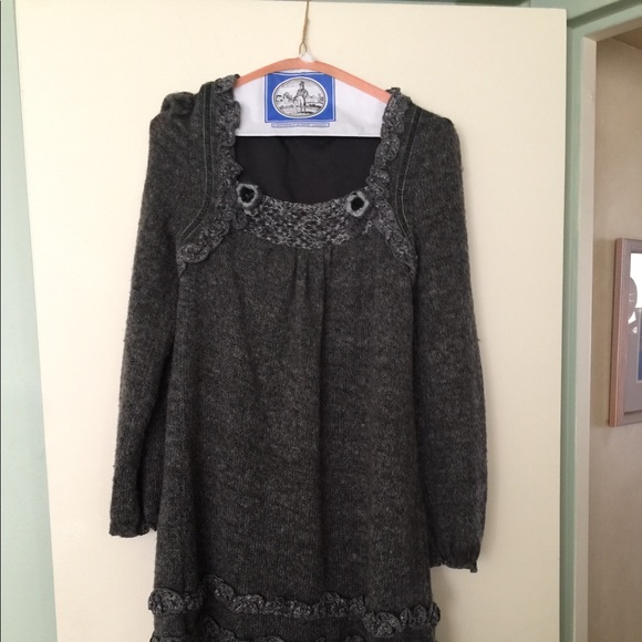 Forla Paris Lined Wool A line Dress Med - Picture 3 of 6